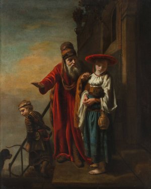 Abraham Dismissing Hagar and Ishmael by Nicolaes Maes Oil Painting
