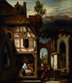 Adoration of the Shepherds by Nicolaes Maes Oil Painting