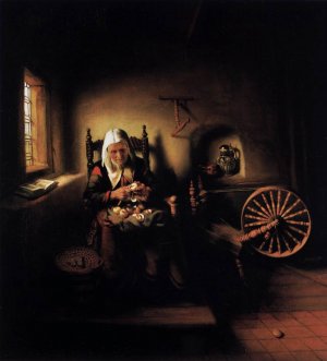 Old Woman Peeling Apples by Nicolaes Maes Oil Painting