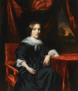 Portrait of a Lady In Black Dress by Nicolaes Maes Oil Painting