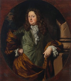 Portrait of a man, traditionally identified as Count Borchgrave by Nicolaes Maes Oil Painting