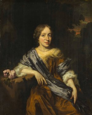 Portrait of Catharina Pottey, Sister of Willem and Sara Pottey by Nicolaes Maes Oil Painting