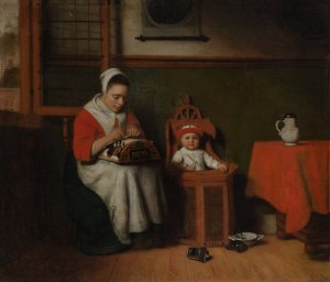 The Lacemaker by Nicolaes Maes Oil Painting