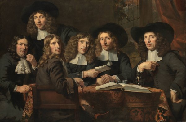The officers of the Amsterdam Surgeons Guild  by Nicolaes Maes - Hand-Painted Oil Painting Reproduction