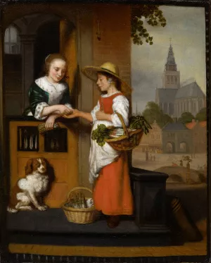 Vegetable Seller by Nicolaes Maes Oil Painting