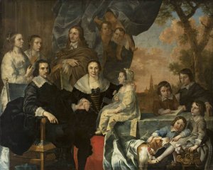 Self-portrait with the family by Nicolaes Van Helt Stockade Oil Painting