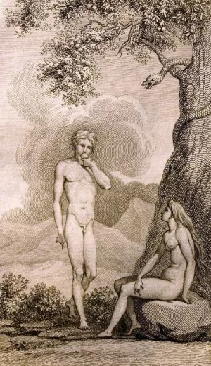 Adam and Eve Oil painting by Nicolai Abildgaard