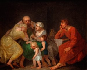 A farewell scene by Nicolai Abraham Abildgaard Oil Painting