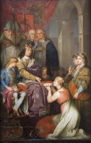Christian I Proclaiming Holstein a Duchy in 1474. Painted for Christiansborg Castle by Nicolai Abraham Abildgaard Oil Painting