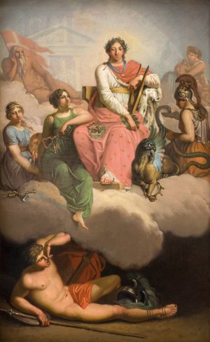 Frederik V as Patron of Science and the Arts by Nicolai Abraham Abildgaard Oil Painting