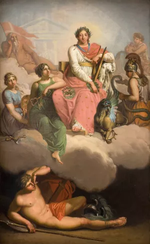 Frederik V as Patron of Science and the Arts by Nicolai Abraham Abildgaard Oil Painting