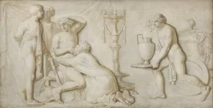 King Priam Pleading with Achilles for the Corpse of Hector by Nicolai Abraham Abildgaard Oil Painting