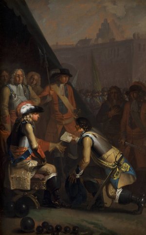 Magnus Stenbock Surrenders The Fortress Of Tonningen To Frederik IV In 1714 by Nicolai Abraham Abildgaard Oil Painting