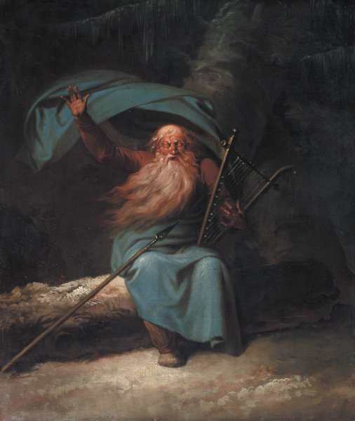 Ossian Singing His Swan Song  by Nicolai Abraham Abildgaard - Hand-Painted Oil Painting Reproduction
