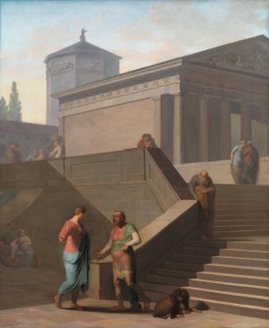 Pamphilius and his Sevant Davus. From Terence's Andria by Nicolai Abraham Abildgaard Oil Painting