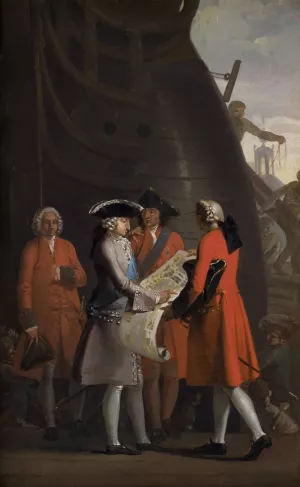 The Construction Of Copenhagen's Dock In The Reign Of Christian VI Oil painting by Nicolai Abraham Abildgaard