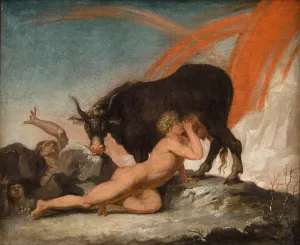 Ymir Suckling the Cow Audhumla by Nicolai Abraham Abildgaard Oil Painting