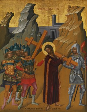 Christ Bearing the Cross by Nicolaos Tzafouris Oil Painting