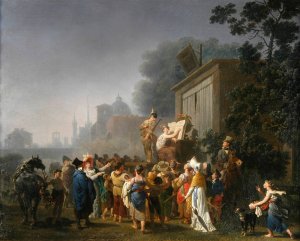 Comediens ambulants by Nicolas-Antoine Taunay Oil Painting