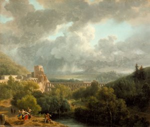 Landscape with an Aqueduct Oil painting by Nicolas-Antoine Taunay