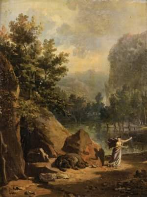 The Bearess: A Frightened Young Lady by Nicolas-Antoine Taunay Oil Painting