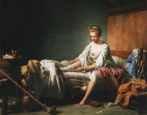 Le Lever de Fanchon by Nicolas-Bernard Lepicie Oil Painting
