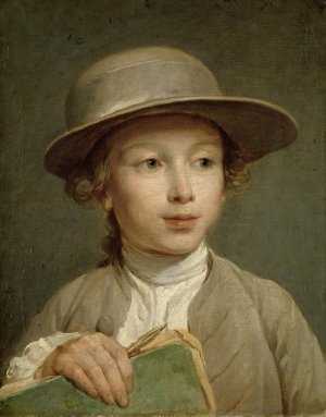 Boy with a Drawing Book by Nicolas Bernard Lepicie Oil Painting