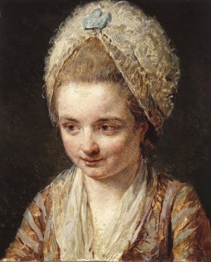 La Coiffe blanche by Nicolas Bernard Lepicie Oil Painting