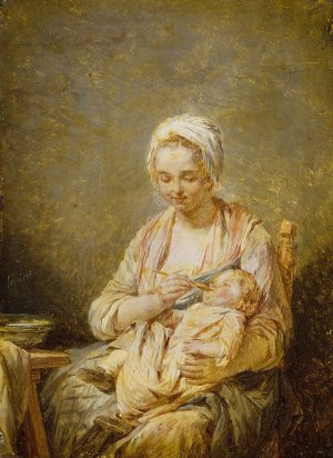 Le devoir maternel by Nicolas Bernard Lepicie Oil Painting