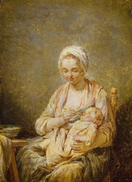 Le devoir maternel  by Nicolas Bernard Lepicie - Hand-Painted Oil Painting Reproduction