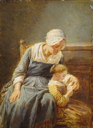 L'education commencee by Nicolas Bernard Lepicie Oil Painting
