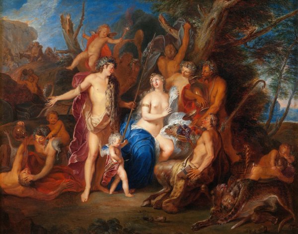 Bacchus and Ariadne by Nicolas Bertin - Hand-Painted Oil Painting Reproduction