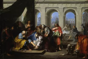 Christ Washing the Feet of His Disciples by Nicolas Bertin Oil Painting