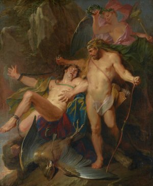 Hercules Freeing Prometheus by Nicolas Bertin Oil Painting