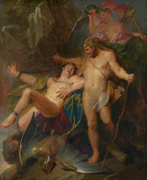 Hercules Freeing Prometheus  by Nicolas Bertin - Hand-Painted Oil Painting Reproduction