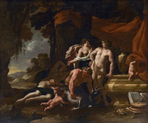 The Union of Venus and Bacchus by Nicolas Chapron Oil Painting