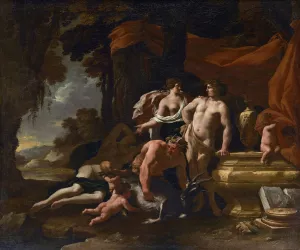 The Union of Venus and Bacchus by Nicolas Chapron Oil Painting