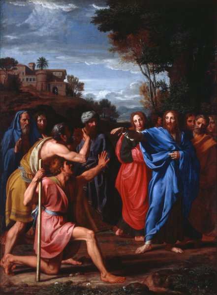 Main Product Photo of Christ Healing the Blind  Painting by Nicolas Colombel