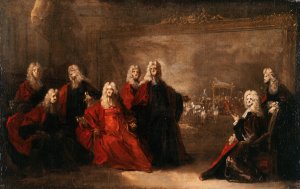 Allegorie des fiancailles de Louis XV avec l'infante Marie-Anne-Victoire d'Espagne by Nicolas De Largilliere Oil Painting
