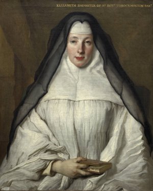 Elizabeth Throckmorton,Canoness of the Order of the Dames Augustines Anglaises by Nicolas De Largilliere Oil Painting