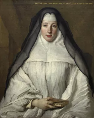 Elizabeth Throckmorton,Canoness of the Order of the Dames Augustines Anglaises Oil painting by Nicolas De Largilliere