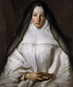 Elizabeth Throckmorton, Canoness of the Order of the Dames Augustines Anglaises Oil painting by Nicolas De Largilliere