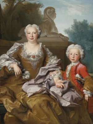 Madame Bertin And Her Son, Balthazar Bruno by Nicolas De Largilliere Oil Painting