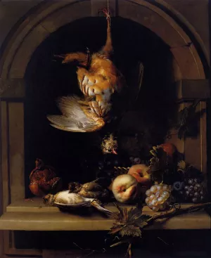 Partridge in a Niche by Nicolas De Largilliere - Oil Painting Reproduction