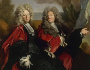 Portrait de deux echevins en fonction en 1702 by Nicolas De Largilliere Oil Painting