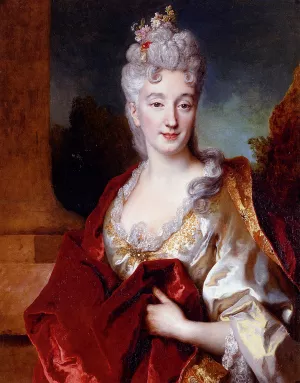 Portrait Of A Lady, Said To Be The Comtesse De Courcelles Oil painting by Nicolas De Largilliere