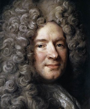 Portrait of a Man in a Purple Robe Detail Oil painting by Nicolas De Largilliere