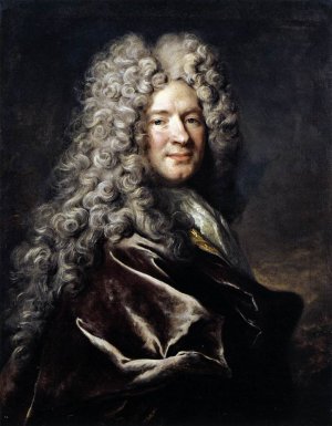 Portrait of a Man in a Purple Robe Oil painting by Nicolas De Largilliere
