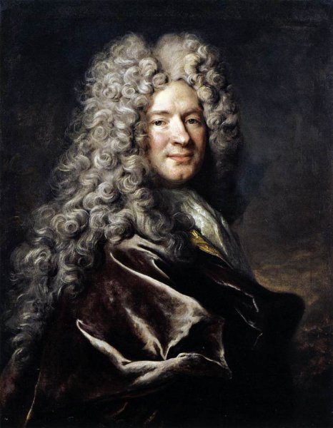 Portrait of a Man in a Purple Robe by Nicolas De Largilliere - Hand-Painted Oil Painting Reproduction
