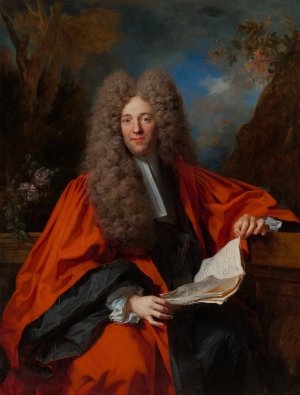 Portrait of Charles-Leonor Aubry, Marquis de Castelnau by Nicolas De Largilliere Oil Painting